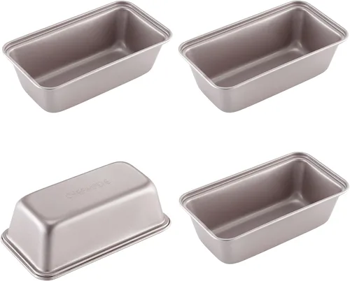 Miniatura 14 de CHEFMADE Juego de mini moldes para pudín, 3 pulgadas, 4 moldes antiadherentes para tarta de huevo, pan y pastel en forma de flor, utensilios