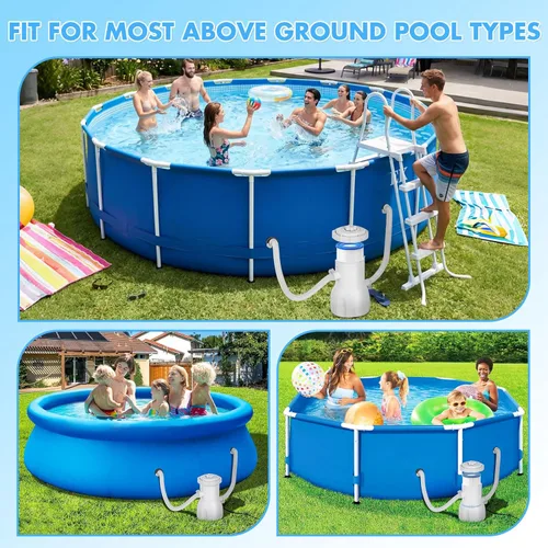 Miniatura 8 de Cartucho de filtro universal para piscina tipo A/C o III, paquete de 6 reemplazos reutilizables para piscinas sobre el suelo, filtración de alta