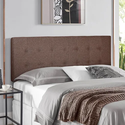 Miniatura 13 de Naomi Home Jessenia - Cabecera capitonada ajustable tapizada de lino con superficie acolchada, soporte de pared o marco de cama, color crema