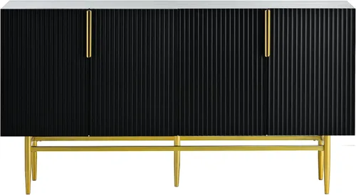 Miniatura 9 de RUNNA Mesa de sofá consola con 2 cajones de almacenamiento y estantes de 2 niveles, aparador de madera maciza para sala de estar, muebles, cocina