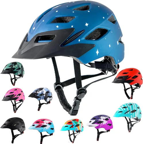 Miniatura 16 de Kids Bike Helmet,Bavilk Kids Boys Girls Bike Helmets with LED Light Detachable Visor Children Youth Teen Multi-Sport for Skating Cycling Scooter