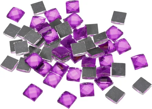 MECCANIXITY Azulejos de mosaico, 55 piezas, 13 caras de cristal con purpurina de 0.4 x 0.4 in para manualidades a granel, kits de arte de mosaico,