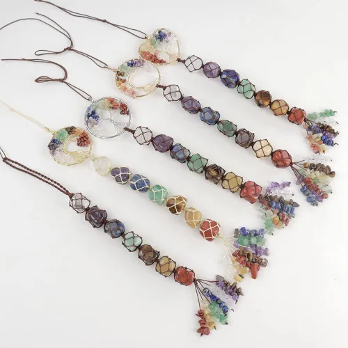 Miniatura 3 de Anjiucc Árbol de la vida de cristal curativo de 7 chakras para colgar en la pared, decoración de interiores, decoración de ventanas, meditación