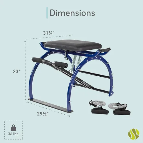 Miniatura 3 de Moxxi Silla de pilates, silla de ejercicio con bandas de resistencia, equipo de entrenamiento para gimnasio en casa, capacidad de peso de hasta 250