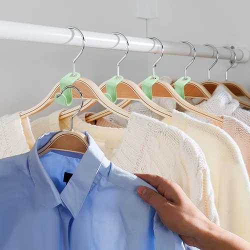 Miniatura 5 de Ganchos de plástico para colgar ropa, ganchos de plástico en cascada, organizadores de ahorro para ropa resistente, armario, regalo de Navidad