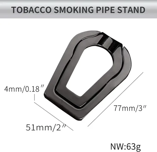 Miniatura 2 de Soporte para pipa de fumar tabaco, acero inoxidable, portátil, plegable, color negro, paquete de 2