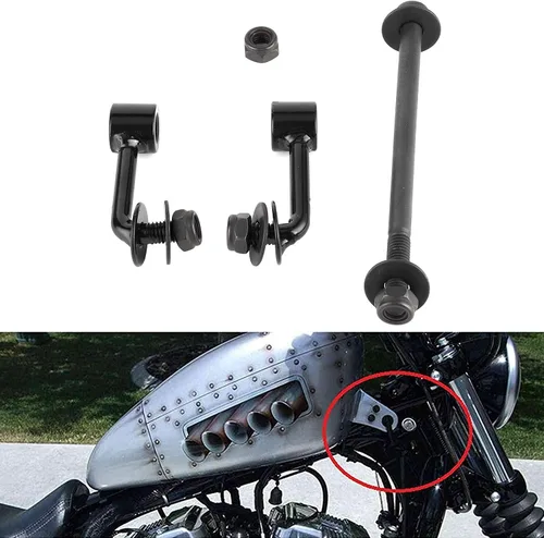 Miniatura 3 de Elevación del tanque de gas, elevador del tanque de gas de la motocicleta, elevador del tanque de acero, negro para motocicleta personalizada