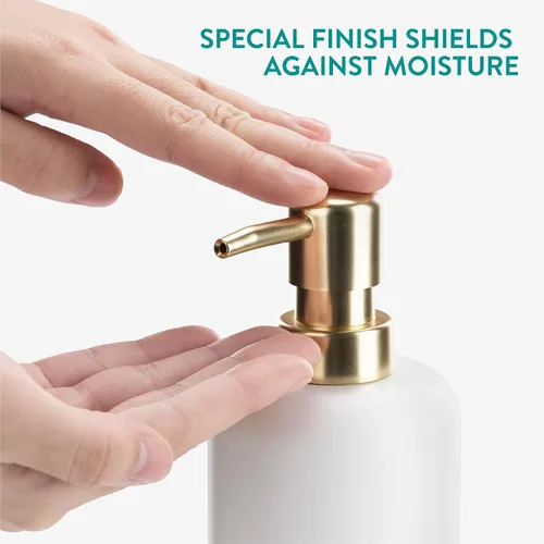 Miniatura 3 de Navaris Juego de accesorios decorativos de baño, kit de accesorios de baño de 3 piezas con soporte para cepillo de dientes, dispensador de jabón