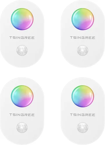 Iluminación inalámbrica con sensor de movimiento, luces nocturnas, USB tipo C recargable, 8 colores, 2 modos de escena, pegar, efectos de luz Varios