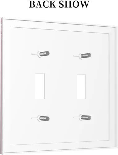 Miniatura 4 de Cubierta decorativa para interruptor de luz de 2 cuadras, 2 orificios, placa de pared eléctrica de 2 agujeros, placa frontal de atenuación