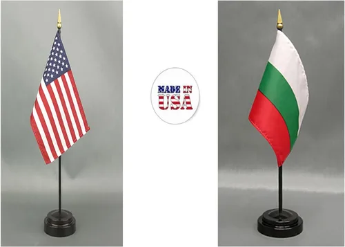 Miniatura 35 de Juego de banderas de escritorio de Afganistán, hecho en Estados Unidos, de rayón de 4 x 6 pulgadas, escritorio de oficina y pequeñas banderas
