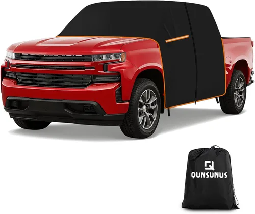 Miniatura 26 de QUNSUNUS Funda impermeable para camioneta Ford F-150 Super Crew Cab de 6.5 pies de cama corta, cubierta exterior para camioneta con cremallera