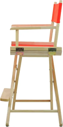 Miniatura 4 de Casual Home - Silla de director de 24.0 in, marco natural con lienzo naranja, altura de mostrador