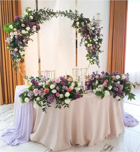 Miniatura 7 de SoarDream - Camino de mesa de gasa, color rosa bebé, de 27 x 120 pulgadas, camino de mesa de estilo romántico ideal para fiesta de boda Púrpura claro