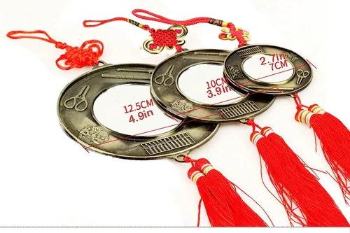 Miniatura 2 de Espejo chino de Feng Shui, espejo Bagua, espejo del zodiaco chino Bagua, espejo Feng Shui, espejo plano, colgante de decoración del hogar