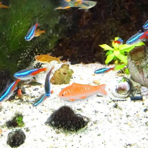 Miniatura 9 de Toddmomy Adorno flotante de peces para decoración de acuario, 3.85 x 1.41 x 1.25 pulgadas, adorable acento de pecera de cerámica con diseño realista