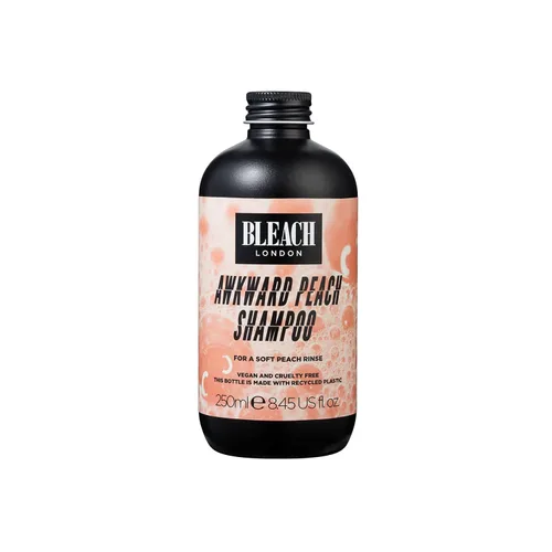 Bleach London Awkward Peach Shampoo - Fórmula tonificante melocotón, para cabello decolorado, depósito de color, mejora el rubio cálido, sin