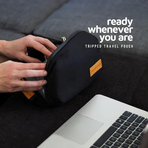 Miniatura 8 de Organizador de Bolso Tecnológico - Bolsa Organizadora Pequeña para Electrónica de Viaje - Estuche de Viaje Premium con Acentos de Cuero - Bolsillo