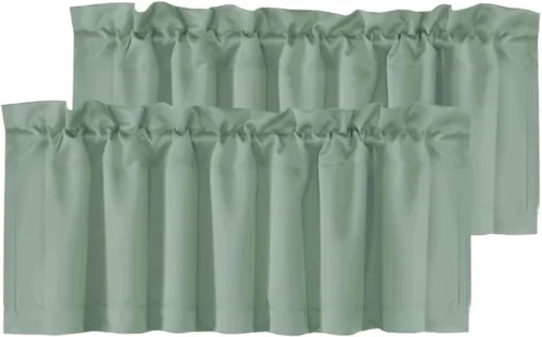 Miniatura 55 de H.VERSAILTEX - Cenefa térmica para ventana con dobladillo para barra, para oscurecer las habitaciones; ideales para la cocina, 52” x 18” Gris paloma