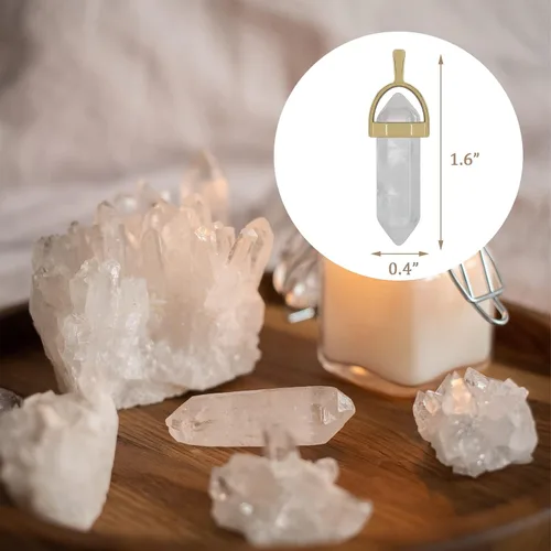 Miniatura 2 de Lezam 24 piezas de dijes de cristal de curación para mujeres, piedras naturales de cuarzo de chakra, dijes hexagonales de piedra preciosa a granel