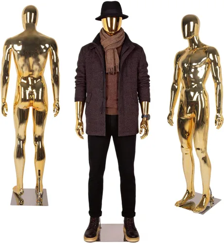 Miniatura 10 de Maniquí de cuerpo completo masculino – Soporte de maniquí con base de metal Pantalla de forma de vestido desmontable, modelo de vestido ajustable
