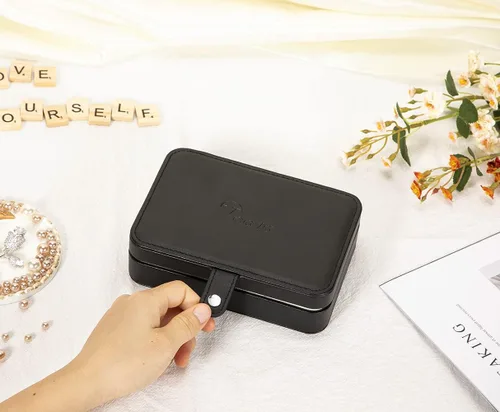 Miniatura 6 de Voova Pequeña caja organizadora de joyas, estuche de viaje para mujeres, adolescentes, niñas, mini cajas de almacenamiento de joyas portátiles