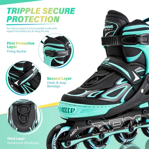 Miniatura 5 de 2PM SPORTS Vinal - Patines en línea ajustables intermitentes para niñas, todas las ruedas se iluminan, divertidos patines iluminadores para niños