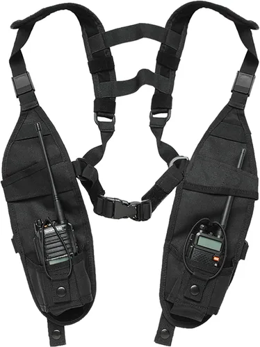 Arnés de hombro para radio, soporte para el pecho, chaleco universal, de nailon, bolsa de radio bidireccional, walkie talkie, búsqueda de artículos