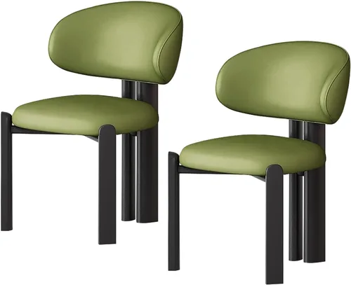 Miniatura 21 de Juego de 2 sillas de comedor tapizadas modernas, diseño cómodo con respaldo curvado para cocina, sala de estar, dormitorio u oficina