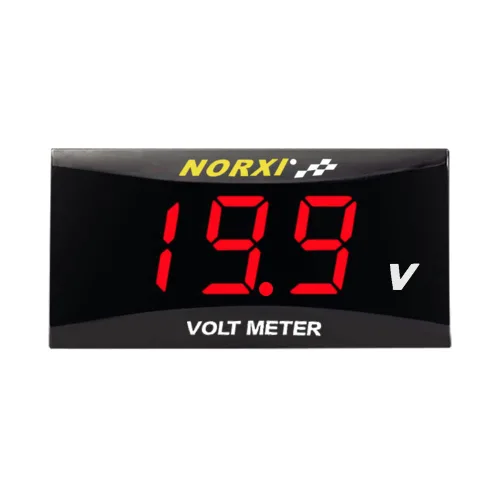 Miniatura 15 de Voltímetro digital para motocicleta, medidor de voltaje CC de 12 V, medidor de voltaje impermeable para automóvil y motocicleta con función de Rojo