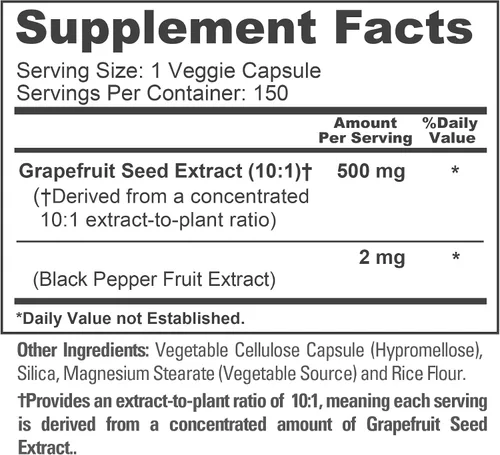 Miniatura 4 de NusaPure Extracto de pomelo, 500 mg, 150 cápsulas vegetales (sin OMG, vegano)