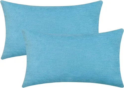 Miniatura 10 de Jeneoo - Fundas de almohada decorativas rojas brillantes de chenilla suave, fundas de cojín cómodas y sólidas para sofá de sala de estar