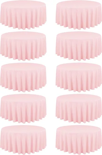 Miniatura 83 de Paquete de 10 manteles de poliéster de 60 x 102 pulgadas, manteles de poliéster beige para mesas rectangulares de 6 pies, resistentes a las manchas