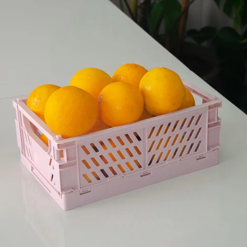 Miniatura 8 de monomono Paquete de 5 cestas de plástico para organizar, cajas plegables plegables para almacenamiento y organización, almacenamiento en el baño