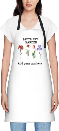 Miniatura 84 de Delantales personalizados para mujer, diseño de delantal de chef ajustable con nombre, textos, fotos, flores, regalos para el día de la madre