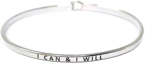 Miniatura 29 de By you - Brazalete con gancho, pulsera delgada grabada con un mensaje positivo e inspirador