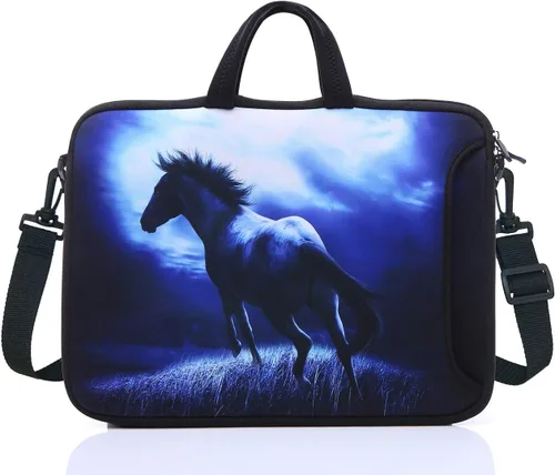 15 A 15,6 pulgadas portátil hombro manga Messenger Bag Funda con asa y bolsillo lateral extra para 14" – 15.6 " Inch Azul