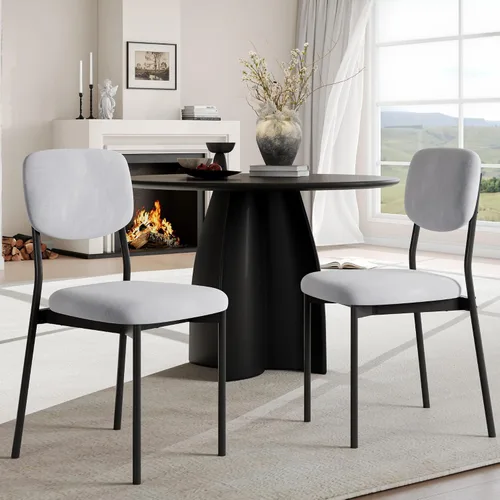 Miniatura 19 de Einhomn Juego de sillas de comedor tapizadas, modernas sillas de comedor apilables con respaldo de terciopelo suave, sillas de cocina con patas