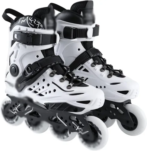 Patines profesionales de carreras en línea unisex, para principiantes, para exteriores, patines de velocidad de rendimiento para adultos y Blanco