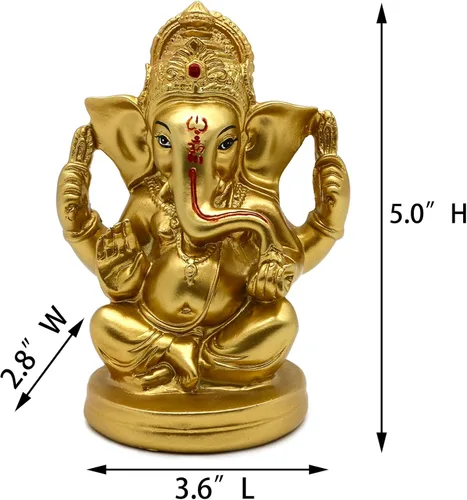 Miniatura 5 de alikiki Estatuas hindúes de Dios Señor Ganesha – 5 pulgadas de alto, india, Dios Ganesha, ídolo para el hogar, decoración de mandir Pooja, figura
