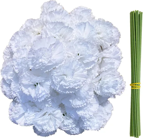 Miniatura 8 de Cabezas de flores de caléndula a granel, 50 unidades, flores artificiales de caléndula de seda para decoración del hogar, Diwali, corona