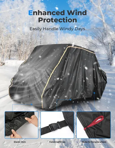 Miniatura 3 de KEMIMOTO Funda UTV 4 plazas 420D impermeable pequeña compatible con Polaris Ranger Crew 570 / Mule PRO-FXT PRO-DXT/John Deere Gator/Wolverine, 4-6