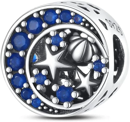 Miniatura 105 de Pandach Dijes colgantes de plata de ley 925 para pulseras y collares, dijes colgantes de Madonna con cuentas de girasol, joyería para mujer