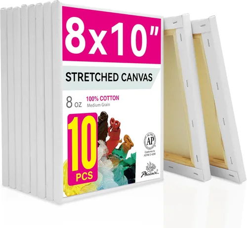 Miniatura 19 de PHOENIX - Lienzos de algodón blanco con bastidor para pintar, perfil de 5/8 pulgadas, imprimado triple para pinturas al óleo y acrílicas, 10x20