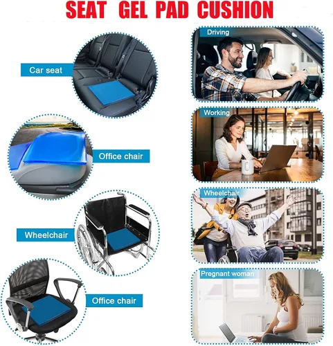 Miniatura 4 de Almohadilla de gel para asiento de motocicleta, cojín de asiento de automóvil, almohadilla de absorción de golpes, almohadilla suave y cómoda