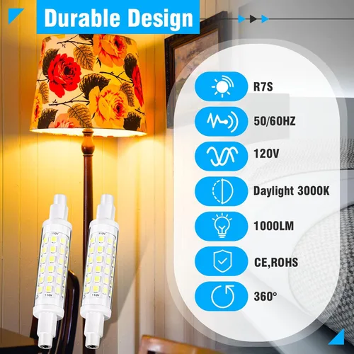 Miniatura 3 de Honoson 2 piezas Bombilla LED R7S 100W Bombillas de repuesto halógenas Globo regulable T3 Tipo J Luz para trabajo Iluminación de paisajes Lámparas