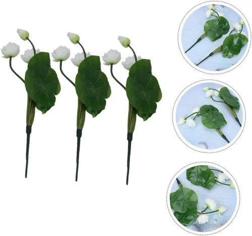Miniatura 7 de DECHOUS 3 piezas de flores falsas de seda artificiales para decoración del hogar, ornamento falso de seda para el hogar