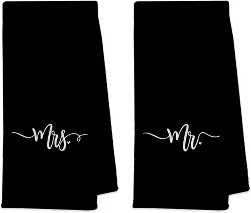 UINHMOP Juego de 2 toallas de baño suaves y absorbentes, de 16 x 24 pulgadas, para baño, cocina, aniversario de boda, día de San Valentín, regalos