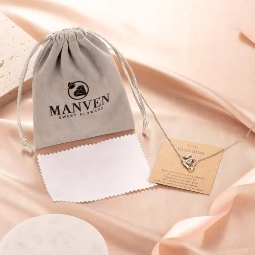 Miniatura 6 de MANVEN Regalos para abuela, collar de corazón entrelazado, regalos de cumpleaños para abuela de nieta