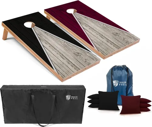 Miniatura 65 de Tailgating Pros Juego de tablero de Cornhole ligero con diseño piramidal con bolsas de frijoles y estuche de transporte, juego de cornhole